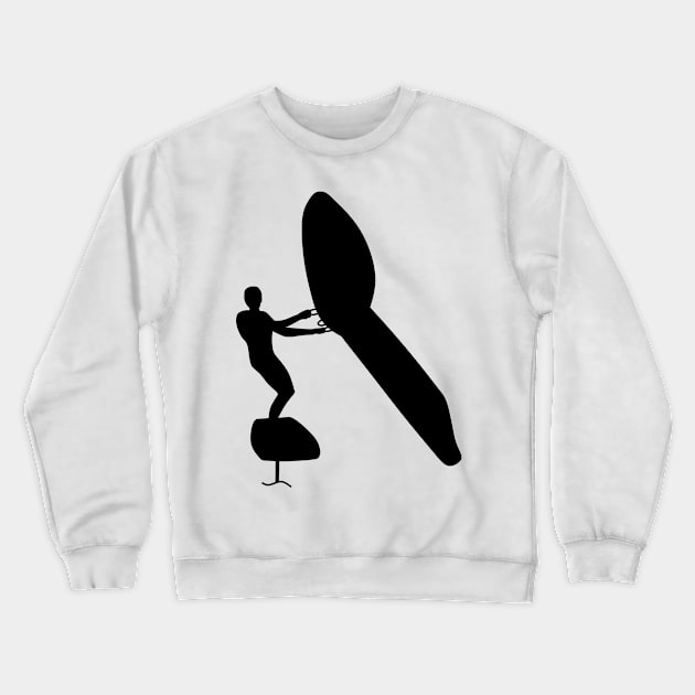 Wing surfer doing wingfoiling with foil wing Crewneck Sweatshirt by der-berliner